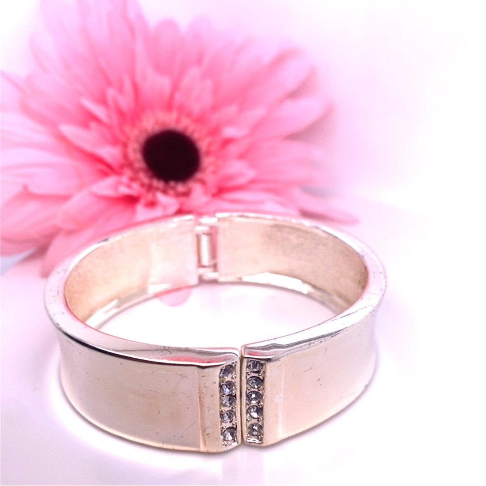 2/$14 Silver Bracelet with Crystal Accents